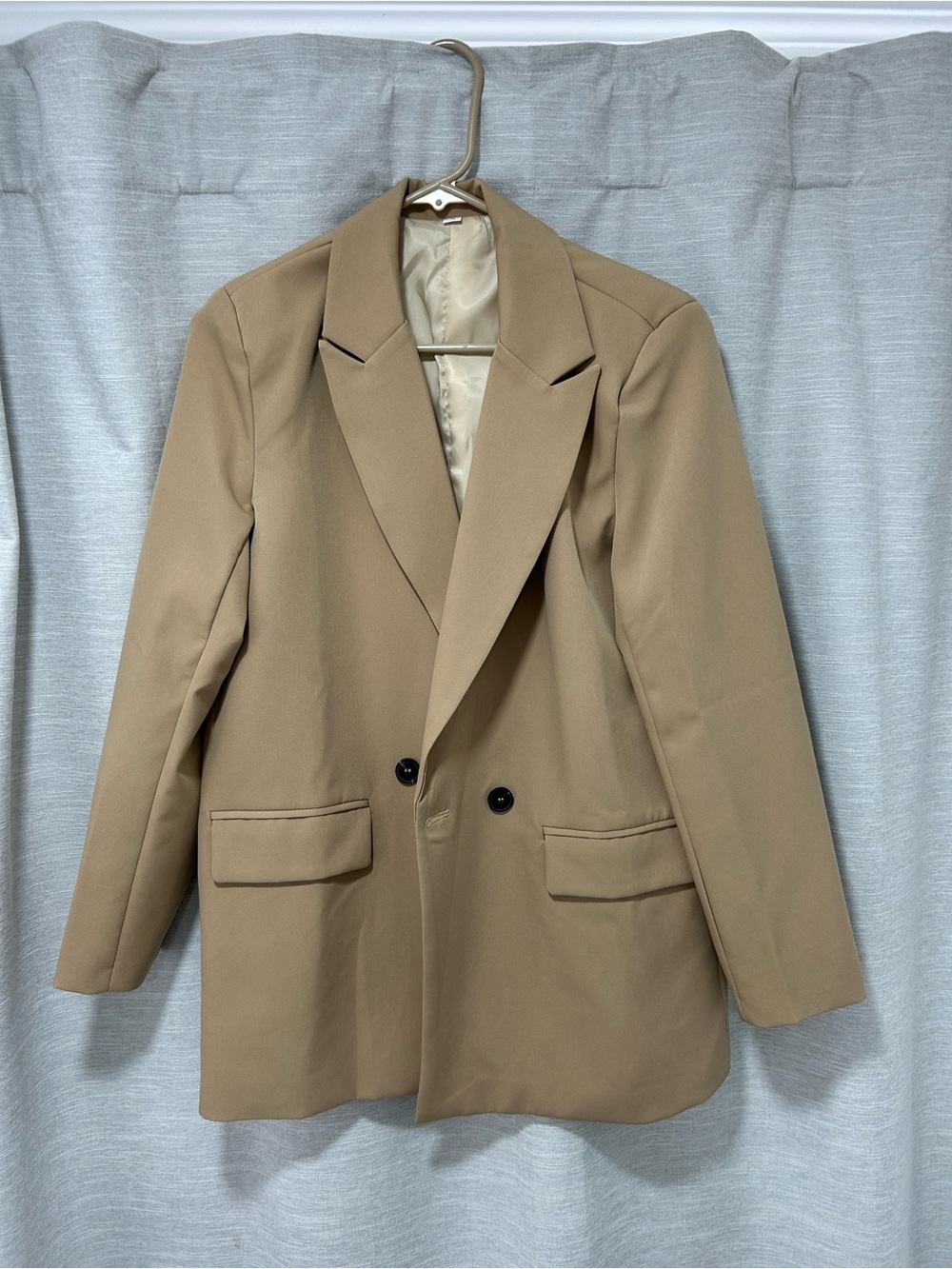 Brown Oversized Double-Breasted Blazer